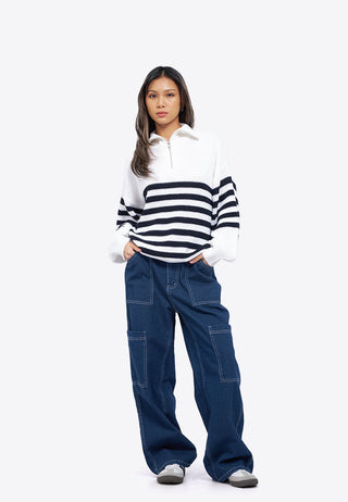 Oversized Stripes Knit Sweater