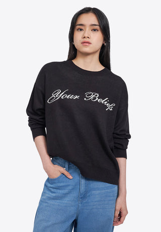 Oversized Slogan Sweater