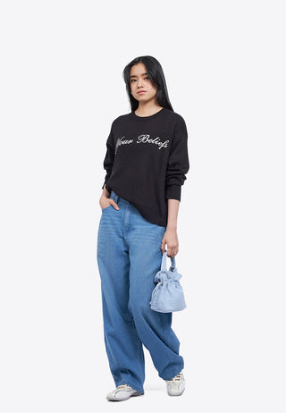 Oversized Slogan Sweater