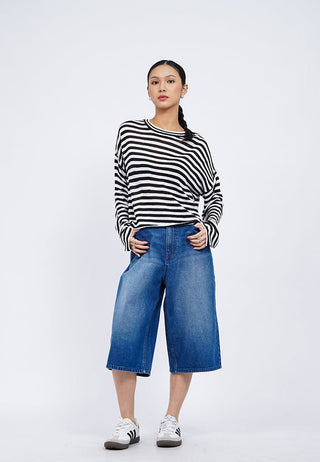 Striped Long Sleeve Sheer Sweater