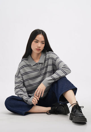 Long Sleeves Collar Sweater