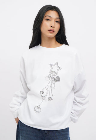Oversized Long Sleeve Printed Sweatshirt