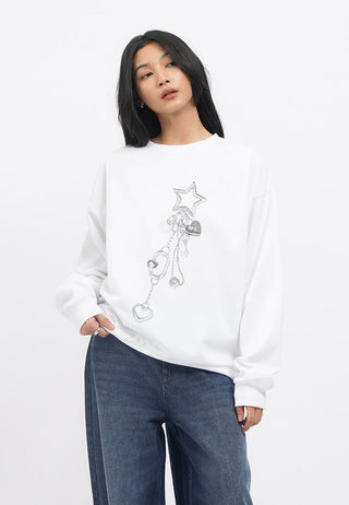 Oversized Long Sleeve Printed Sweatshirt