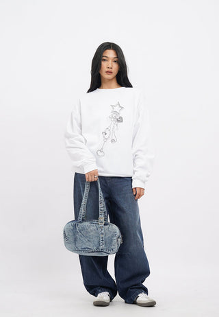 Oversized Long Sleeve Printed Sweatshirt