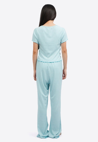 Long Pants Ribbed Pajama Set