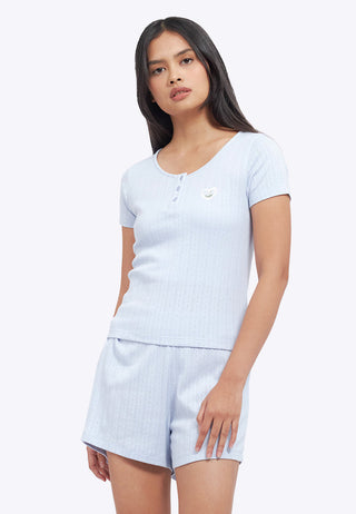 Rib Top and Shorts Pajama Set