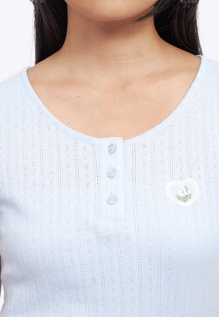 Rib Top and Shorts Pajama Set