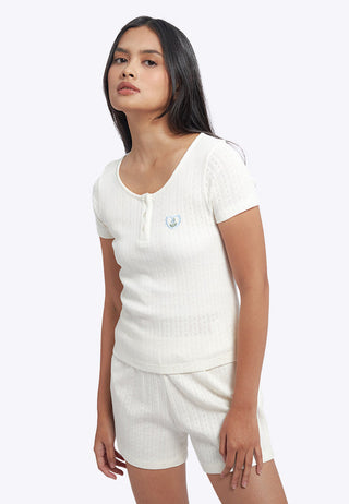 Rib Top and Shorts Pajama Set