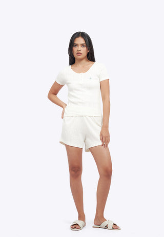 Rib Top and Shorts Pajama Set