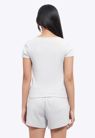 Rib Top and Shorts Pajama Set