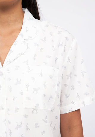 Short Sleeve Pajama Set with Long Pants