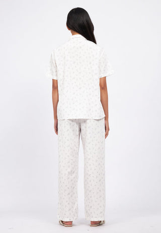 Short Sleeve Pajama Set with Long Pants
