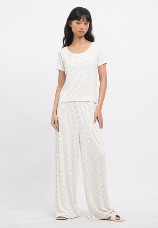 Rib Top Lounge Set with Long Pants