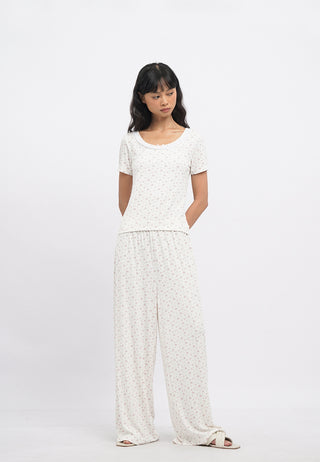 Rib Top Lounge Set with Long Pants