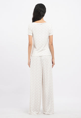 Rib Top Lounge Set with Long Pants