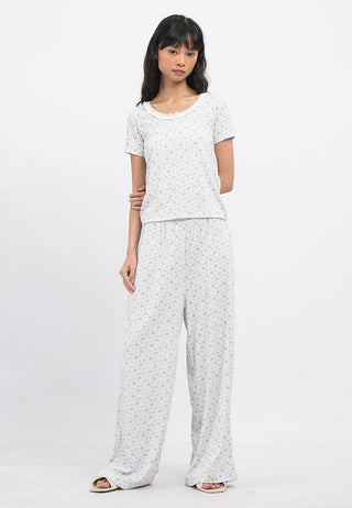 Rib Top Lounge Set with Long Pants