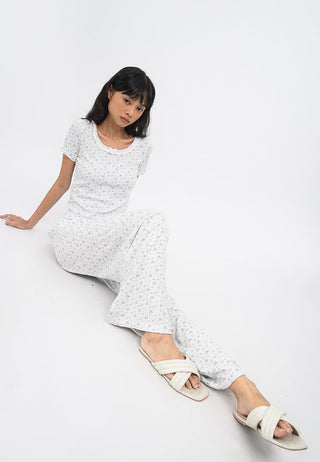 Rib Top Lounge Set with Long Pants