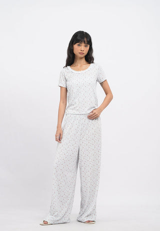 Rib Top Lounge Set with Long Pants