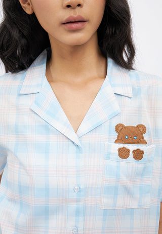 Printed Short Sleeve & Pants Pajama Set