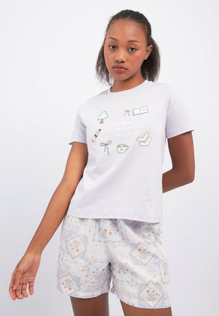 Printed T-Shirt & Short Pajama Set