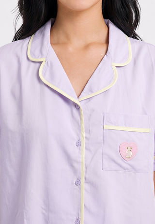 Shirt & Long Pants Woven Pajama Set