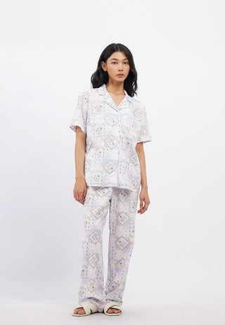 Printed Short Sleeve & Pants Pajama Set