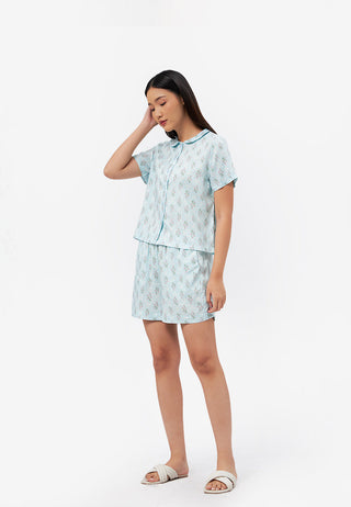 Short Sleeve Printed Pajamas Set