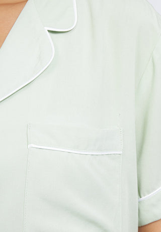 Woven Pajama Set with Short Pants