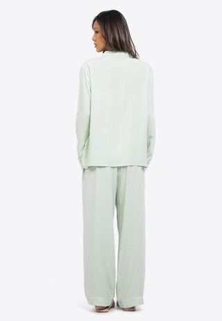 Woven Pajama Set with Long Pants