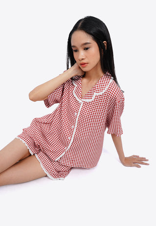 Woven Short Pajama Set