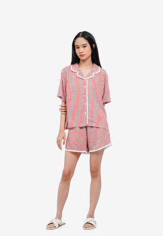 Woven Short Pajama Set