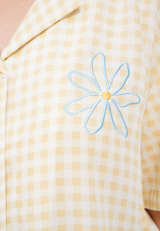 Printed Notch Collar Shorts Pajama Set