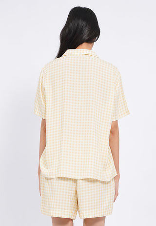 Printed Notch Collar Shorts Pajama Set