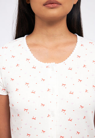 Short Sleeve Pajama Set with Short Pants