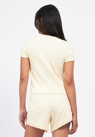 Short Sleeve Pajama Set with Short Pants