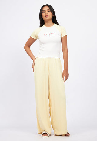 Raglan Tee Pajama Set with Long Pants