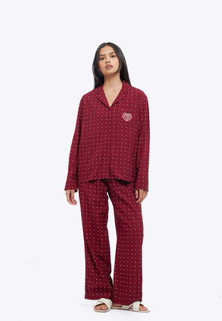 Printed Long Pants Pajama Set