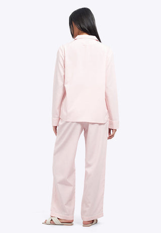 Embroidered Long Pants Pajama Set