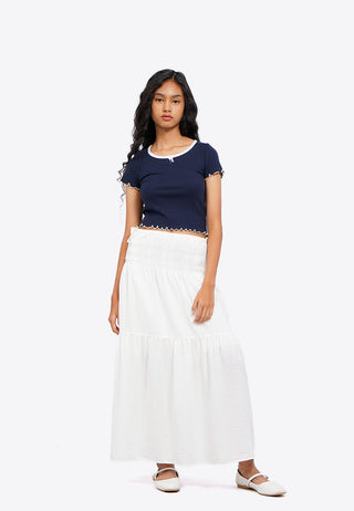 Smocked Tier Maxi Skirt