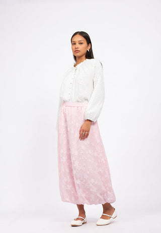 Flower Embroidery Balloon Skirt