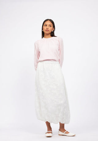 Flower Embroidery Balloon Skirt