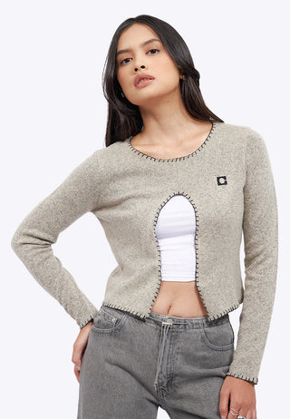 Cut Out Long Sleeve Knit Top
