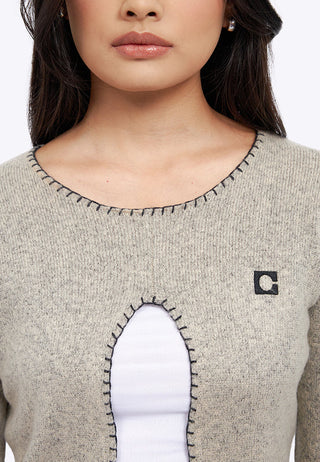 Cut Out Long Sleeve Knit Top