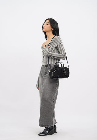Off Shoulder Long Sleeve Textured Top