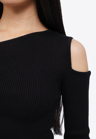Asymmetric Long Sleeve Knit Top