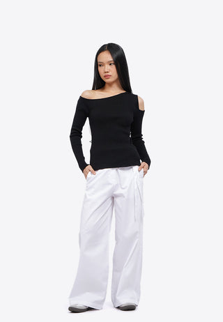 Asymmetric Long Sleeve Knit Top