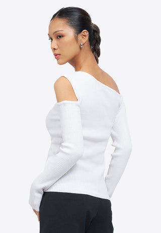 Asymmetric Long Sleeve Knit Top