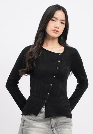 Asymmetric Long Sleeve Knit Top