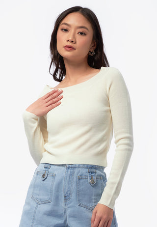 Boat Neck Long Sleeve Top