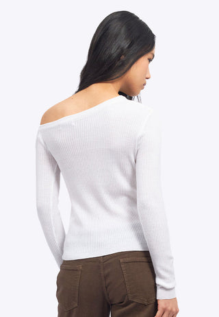 One Shoulder Long Sleeve Knit Top